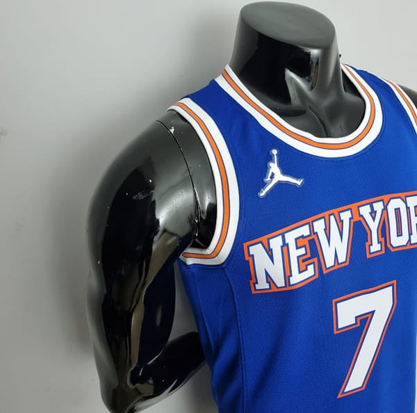 75th Anniversary Anthony #7 New York Knicks Jordan Limited Blue NBA Jersey - Image 9