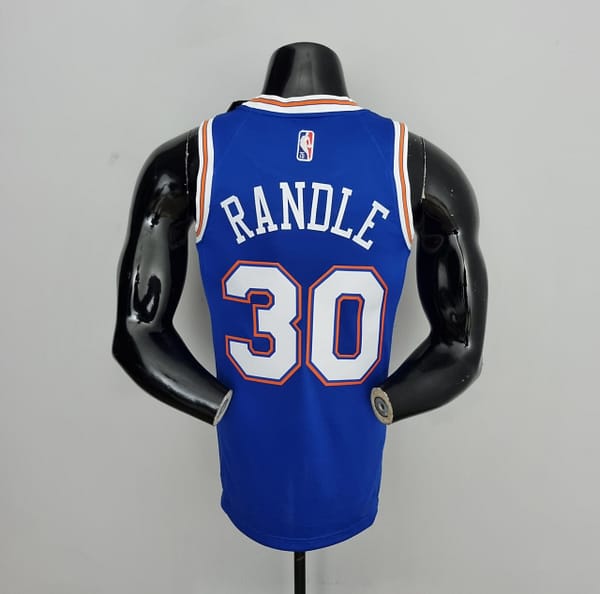 75th Anniversary Randle #30 New York Knicks Jordan Limited Blue NBA Jersey - Image 2