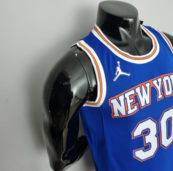 75th Anniversary Randle #30 New York Knicks Jordan Limited Blue NBA Jersey - Image 4