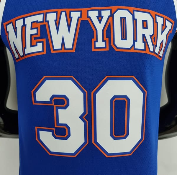 75th Anniversary Randle #30 New York Knicks Jordan Limited Blue NBA Jersey - Image 7