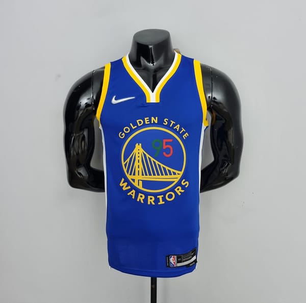 75th Anniversary Toscano#95 Golden State Warriors Mexico Exclusive Blue NBA Jersey