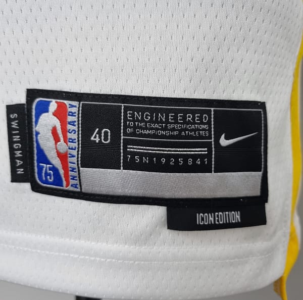 75th Anniversary Toscano#95 Golden State Warriors Mexico Exclusive White NBA Jersey - Image 5