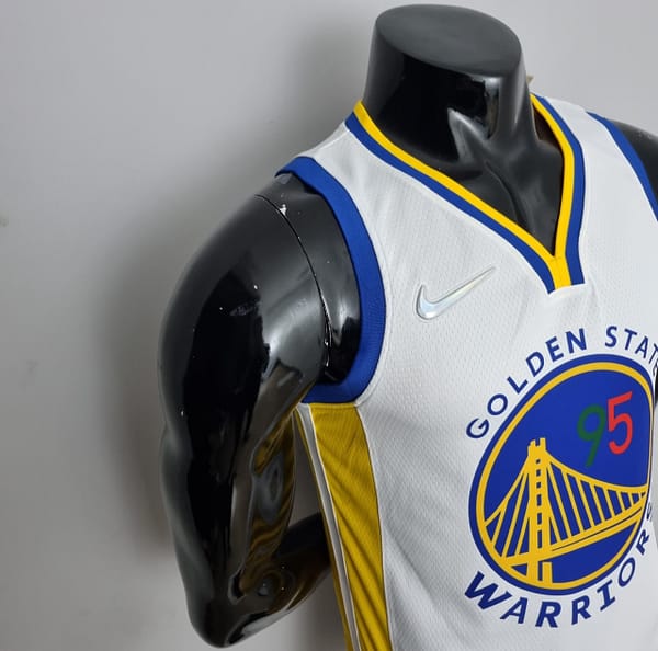 75th Anniversary Toscano#95 Golden State Warriors Mexico Exclusive White NBA Jersey - Image 7