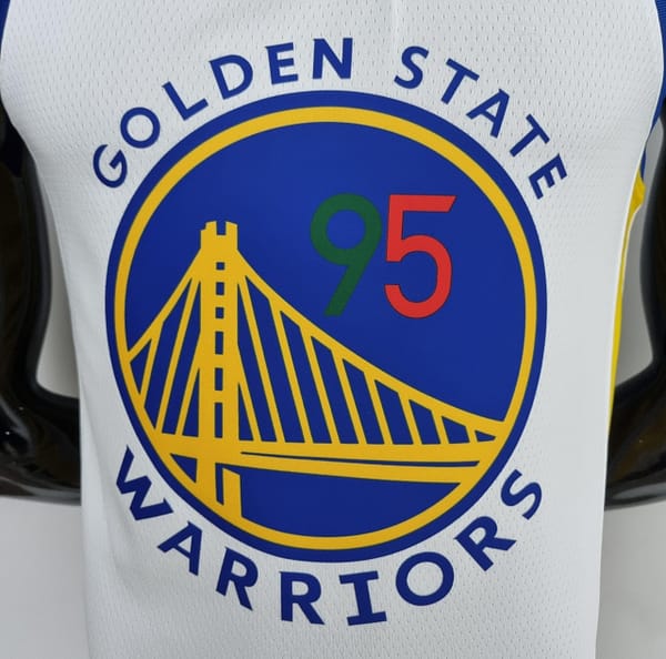 75th Anniversary Toscano#95 Golden State Warriors Mexico Exclusive White NBA Jersey - Image 10