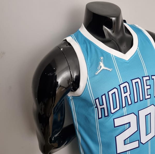 75th Anniversary Hayward #20 Charlotte Hornets Blue NBA Jersey - Image 4