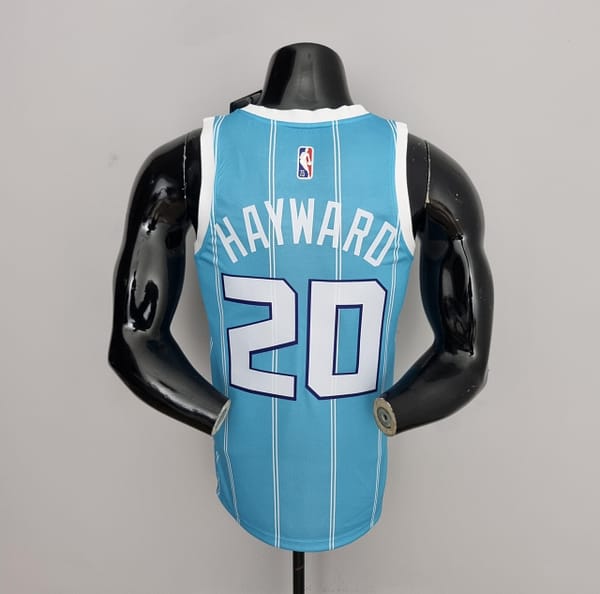 75th Anniversary Hayward #20 Charlotte Hornets Blue NBA Jersey - Image 10