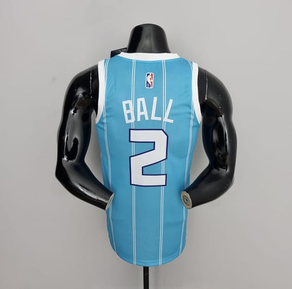 75th Anniversary Ball #2 Charlotte Hornets Blue NBA Jersey - Image 6