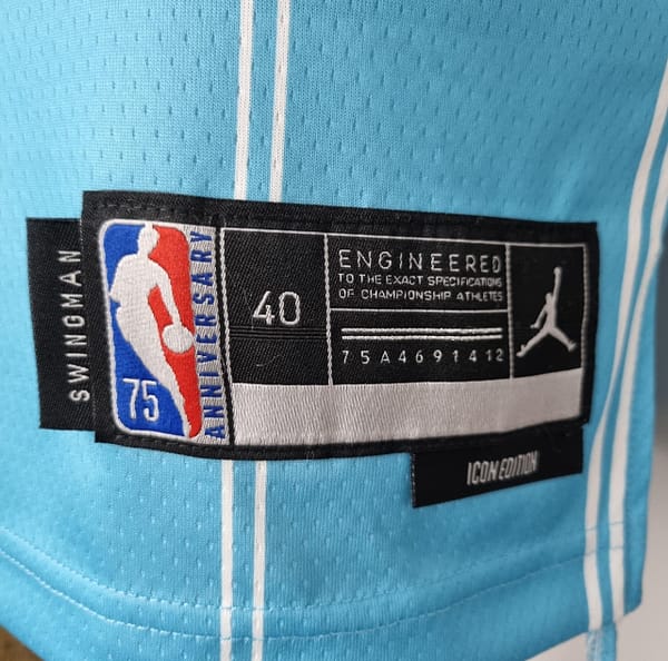 75th Anniversary Oubre jr.#12 Charlotte Hornets Blue NBA Jersey - Image 2