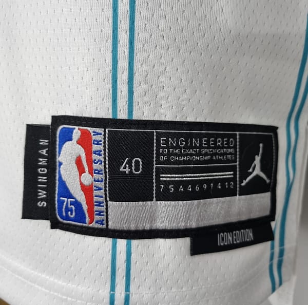 75th Anniversary Oubre #12 Charlotte Hornets White NBA Jersey - Image 5