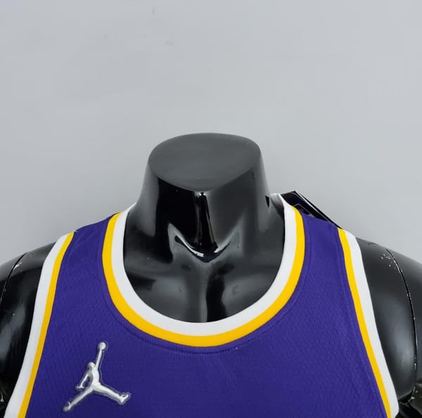 75th Anniversary James #6 Los Angeles Lakers Jordan Purple NBA Jersey - Image 7