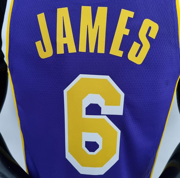 75th Anniversary James #6 Los Angeles Lakers Jordan Purple NBA Jersey - Image 9