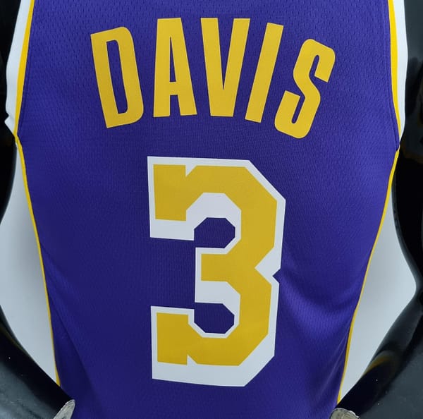 75th Anniversary Davis #3 Los Angeles Lakers Jordan Purple NBA Jersey - Image 5
