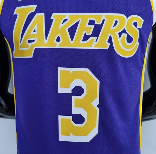 75th Anniversary Davis #3 Los Angeles Lakers Jordan Purple NBA Jersey - Image 10
