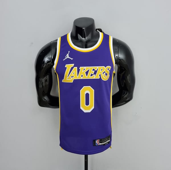 75th Anniversary Westbrook #0 Los Angeles Lakers Jordan Purple NBA Jersey