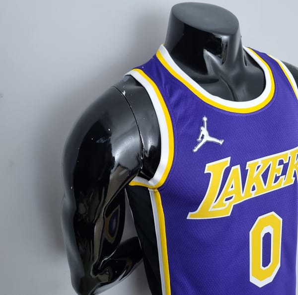 75th Anniversary Westbrook #0 Los Angeles Lakers Jordan Purple NBA Jersey - Image 4