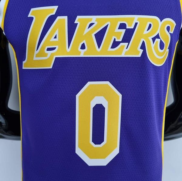 75th Anniversary Westbrook #0 Los Angeles Lakers Jordan Purple NBA Jersey - Image 7
