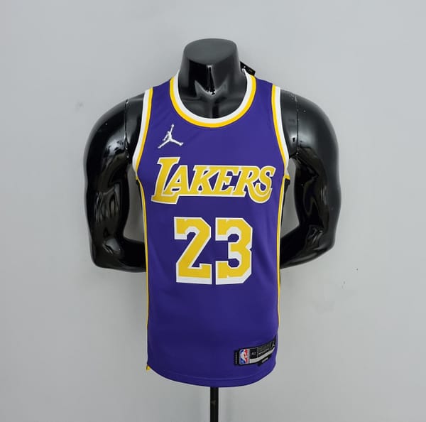 75th Anniversary James #23 Los Angeles Lakers Jordan Purple NBA Jersey