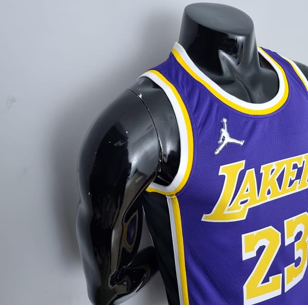 75th Anniversary James #23 Los Angeles Lakers Jordan Purple NBA Jersey - Image 6