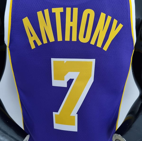75th Anniversary Anthony #7 Los Angeles Lakers Jordan Purple NBA Jersey - Image 4