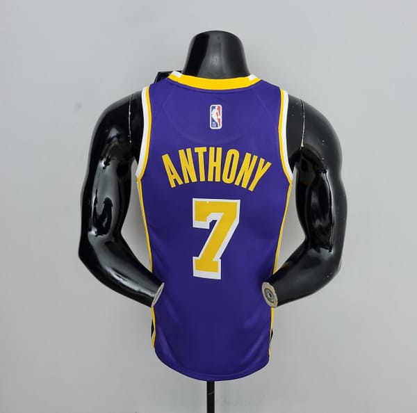 75th Anniversary Anthony #7 Los Angeles Lakers Jordan Purple NBA Jersey - Image 5