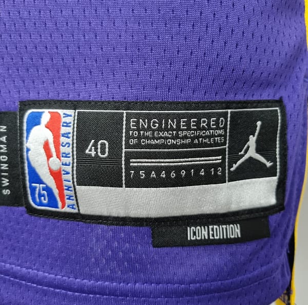 75th Anniversary Howard #39 Los Angeles Lakers Jordan Purple NBA Jersey - Image 5
