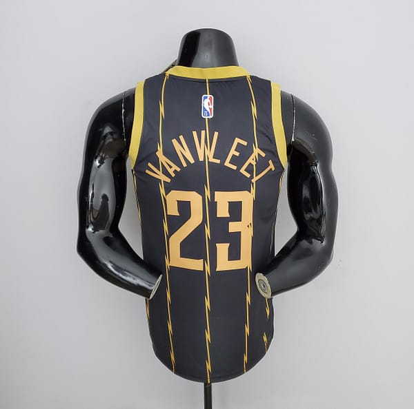2022 Toronto Raptors VANVLEET#23 City Edition Black NBA Jersey - Image 8