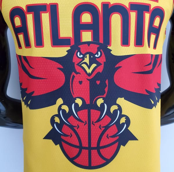 75th Anniversary 2202 Season Atlanta Hawks City Edition Yellow NBA Jersey - Image 6