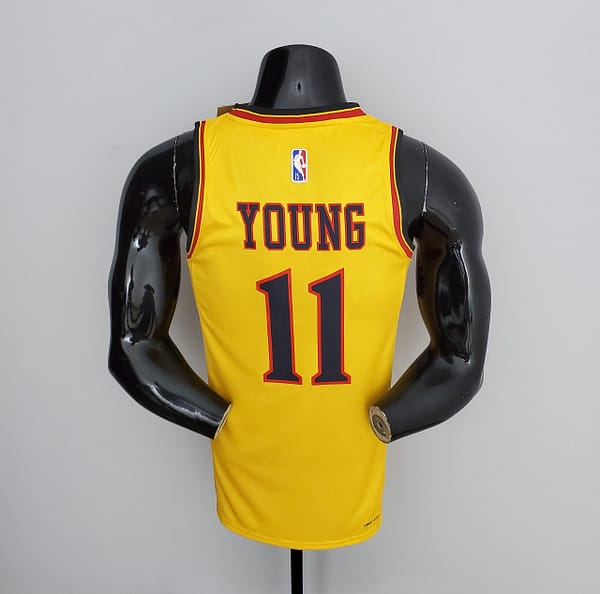75th Anniversary 2202 Season Atlanta Hawks City Edition Yellow NBA Jersey - Image 9
