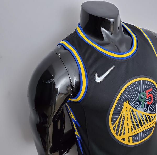2022 75th Anniversary Golden State Warriors TOSCANO#95 Mexico Edition Black NBA Jersey - Image 7