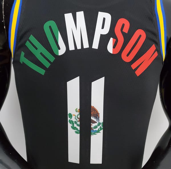 2022 75th Anniversary Golden State Warriors Thompson #11 Mexico Edition Black NBA Jersey - Image 3