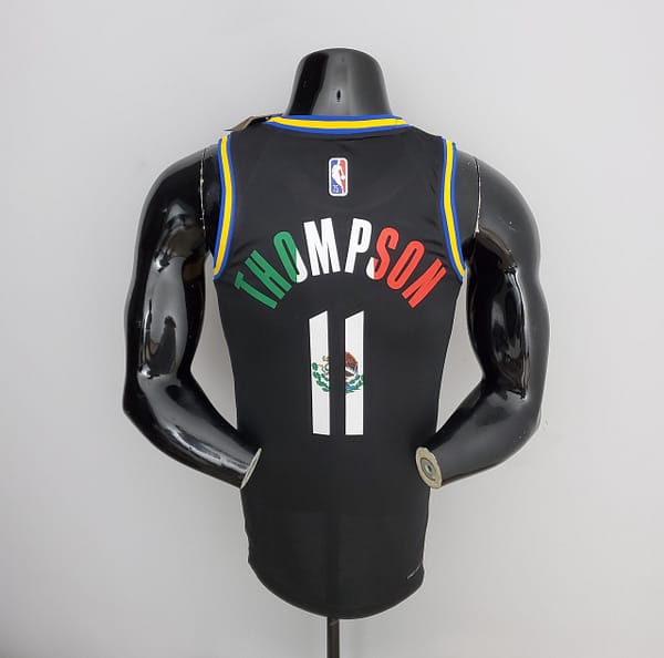 2022 75th Anniversary Golden State Warriors Thompson #11 Mexico Edition Black NBA Jersey - Image 4