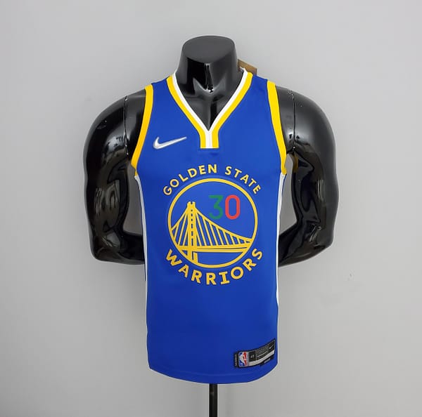 75th Anniversary Golden State Warriors Curry #30 Mexico Edition Blue NBA Jersey