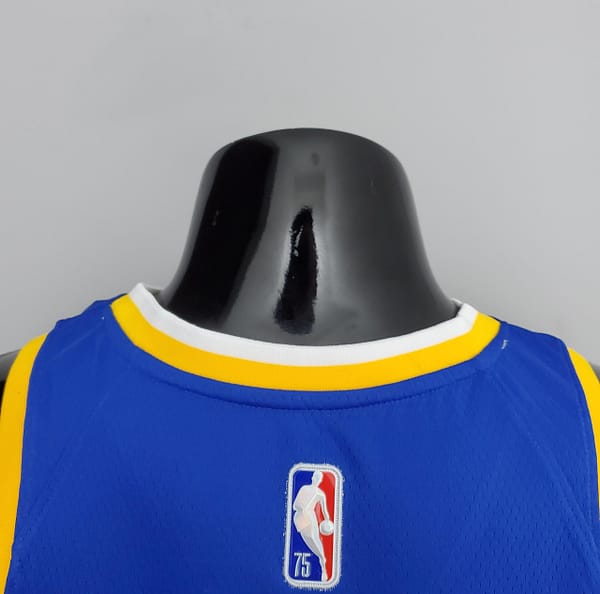 75th Anniversary Golden State Warriors Curry #30 Mexico Edition Blue NBA Jersey - Image 8