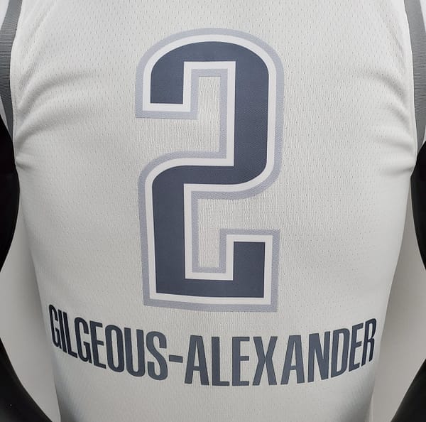75th Anniversary Oklahoma City Thunder City GILGEOUS-ALEXANDER#2 Edition White NBA Jersey - Image 3