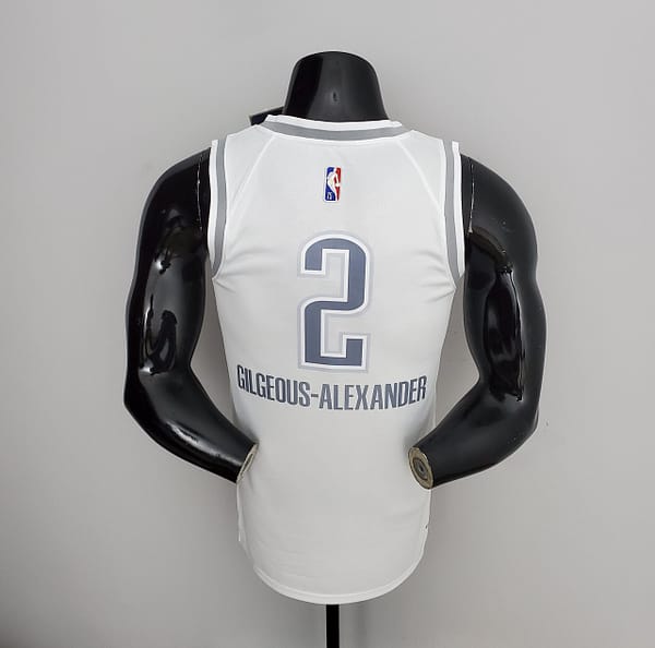 75th Anniversary Oklahoma City Thunder City GILGEOUS-ALEXANDER#2 Edition White NBA Jersey - Image 4