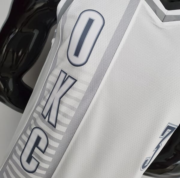 75th Anniversary 2202 Season Oklahoma City Thunder PAUL#3 City Edition White NBA Jersey - Image 8