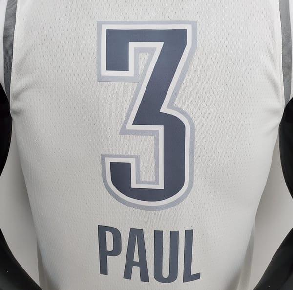 75th Anniversary 2202 Season Oklahoma City Thunder PAUL#3 City Edition White NBA Jersey - Image 9
