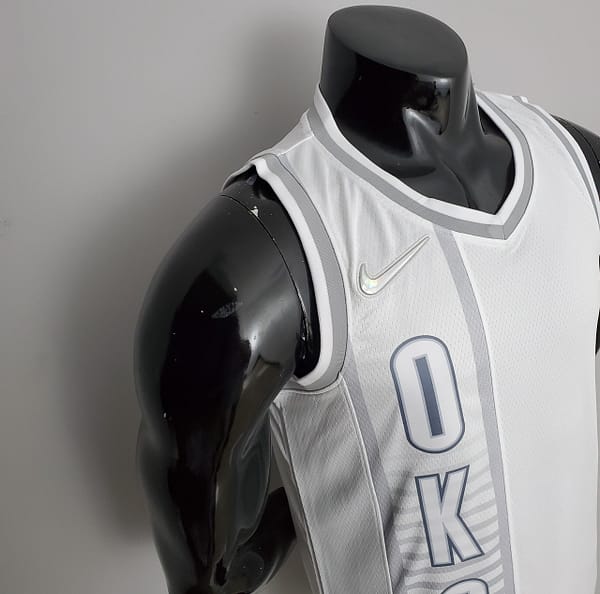 75th Anniversary 2202 Season Oklahoma City Thunder WESTBROOK#0 City Edition White NBA Jersey - Image 3