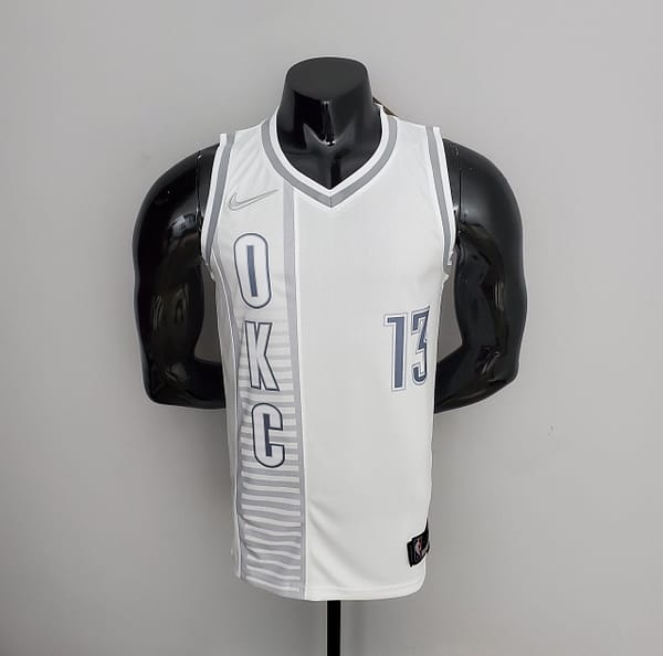 75th Anniversary 2202 Season Oklahoma City Thunder GEORGE#13 City Edition White NBA Jersey