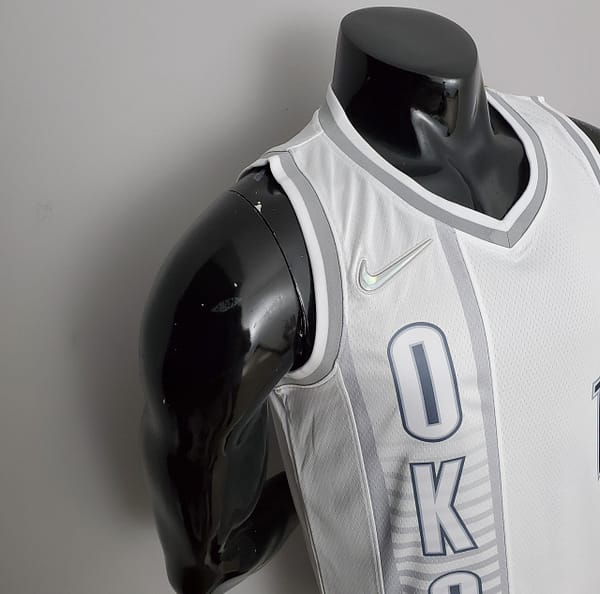 75th Anniversary 2202 Season Oklahoma City Thunder GEORGE#13 City Edition White NBA Jersey - Image 6