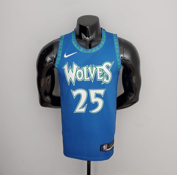 75th Anniversary 2202 Season ROSE#25 Minnesota Timberwolves City Edition Blue NBA Jersey