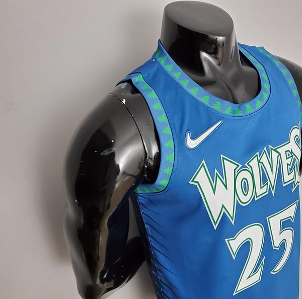 75th Anniversary 2202 Season ROSE#25 Minnesota Timberwolves City Edition Blue NBA Jersey - Image 5