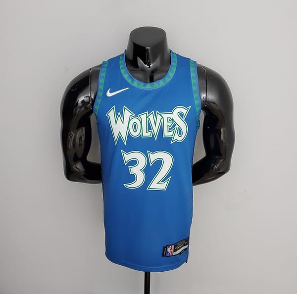 75th Anniversary 2202 Season TOWNS#32 Minnesota Timberwolves City Edition Blue NBA Jersey