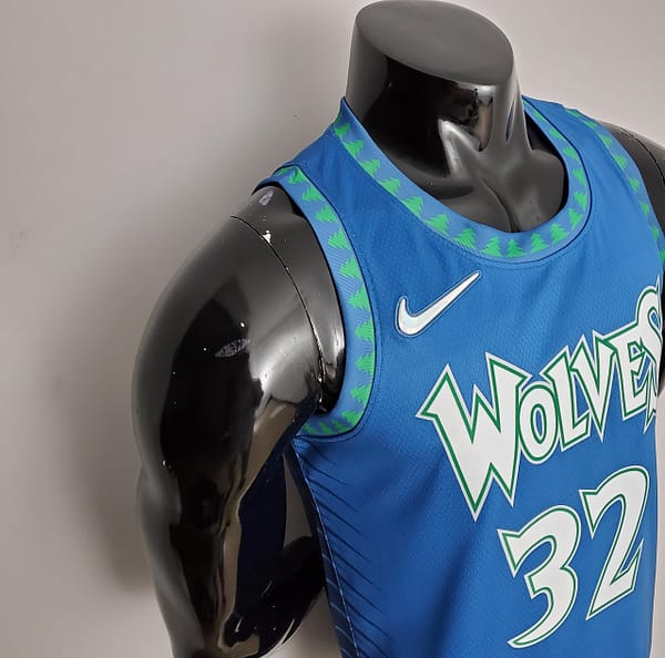 75th Anniversary 2202 Season TOWNS#32 Minnesota Timberwolves City Edition Blue NBA Jersey - Image 4
