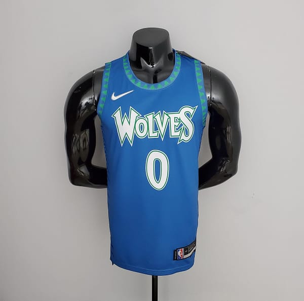 75th Anniversary 2202 Season RUSSELL#0 Minnesota Timberwolves City Edition Blue NBA Jersey