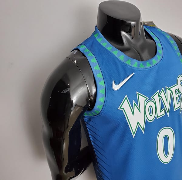 75th Anniversary 2202 Season RUSSELL#0 Minnesota Timberwolves City Edition Blue NBA Jersey - Image 3