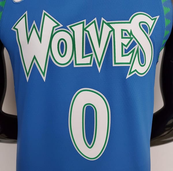 75th Anniversary 2202 Season RUSSELL#0 Minnesota Timberwolves City Edition Blue NBA Jersey - Image 6