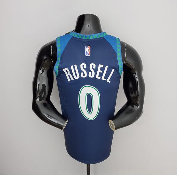 75th Anniversary 2202 Season RUSSELL#0 Minnesota Timberwolves City Edition Blue NBA Jersey - Image 9