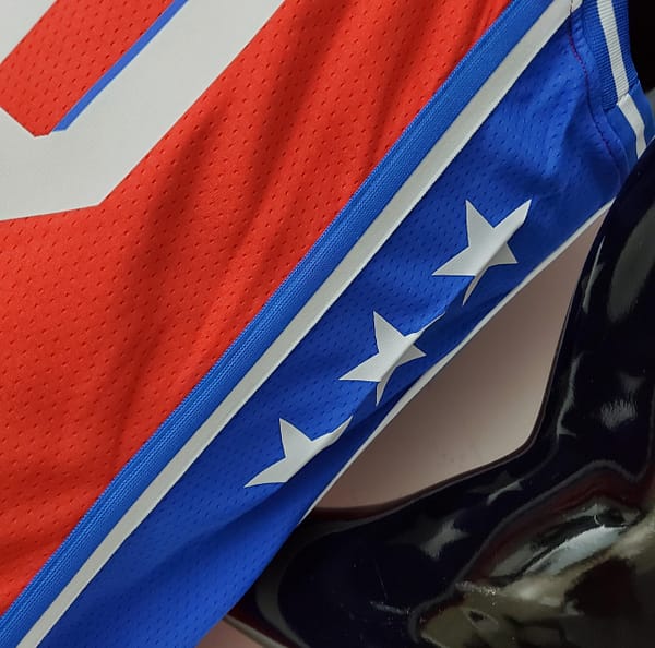 2021 MAXEY#0 76ers Jordan Themed Red NBA Jersey - Image 3