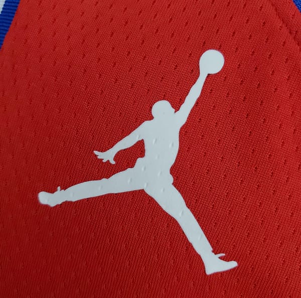 2021 MAXEY#0 76ers Jordan Themed Red NBA Jersey - Image 5